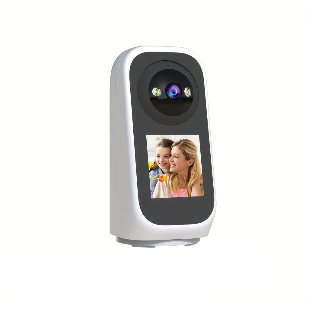 Indoor 3MP PTZ WiFi surveillance camera with dual-band connectivity in white modern design