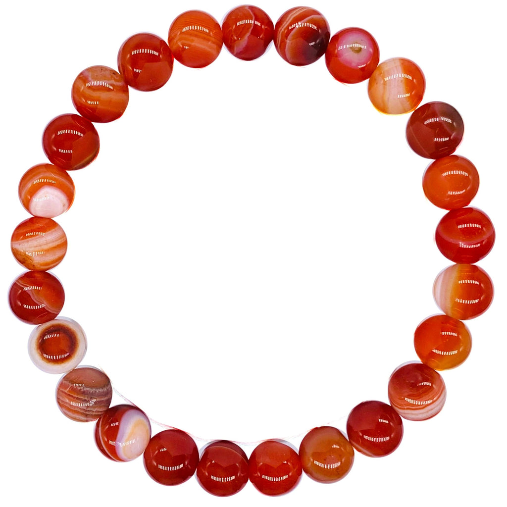 Carnelian Beaded Crystal Bracelet-0