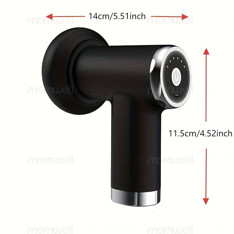 Black NNETM six-speed portable body contouring massager with five interchangeable attachment heads — view 2