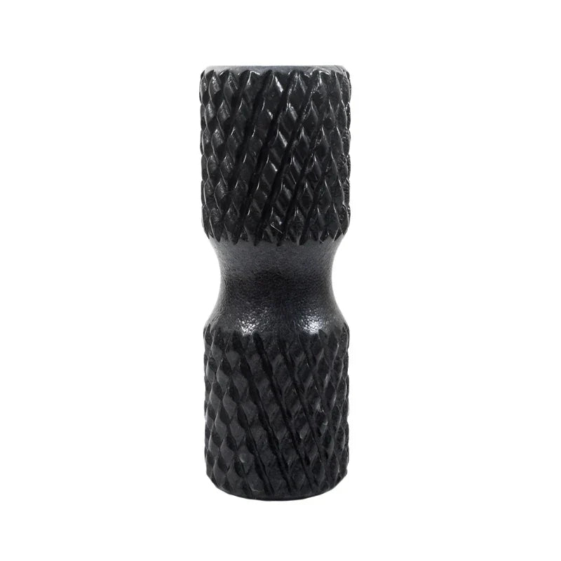Black fitness foam roller made of EPP material for muscle relief and yoga stretching