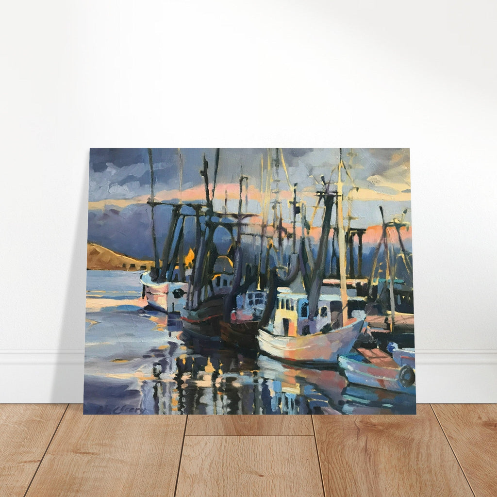 'Midnight Fleet' Coastal I 16x20 Museum-Quality Matte Paper Poster | Original Artwork by American Artist Barbara Cleary-0