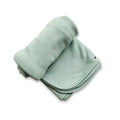 Seaglass green baby bamboo swaddle blanket folded neatly, showing ultra-soft breathable fabric texture