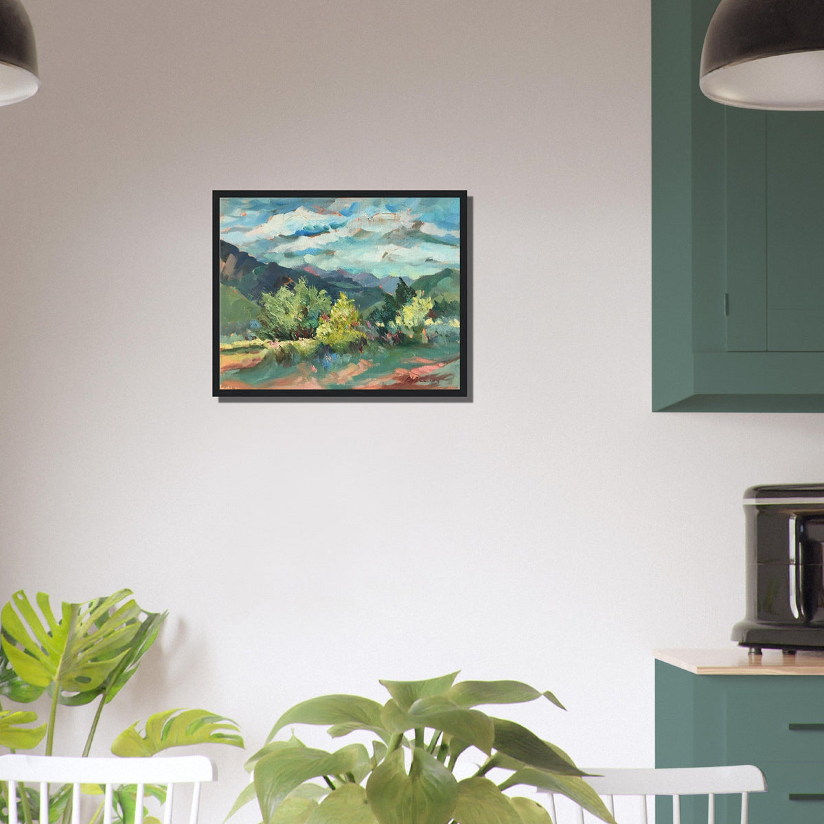 ‘Pueblo Lands Plein Air’ Southwestern Landscape | 16x20 Wooden Framed Art Print | Original Artwork by American Artist Barbara Cleary-3