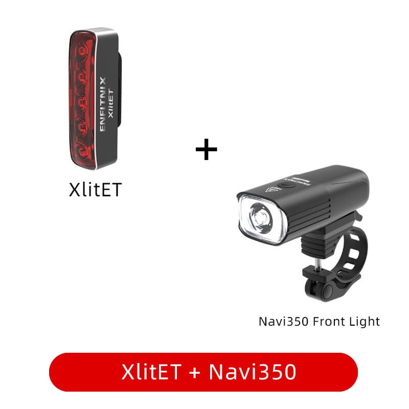 Enfitnix XlitET black aluminum smart bicycle tail light with bright red LED and sleek design — view 2