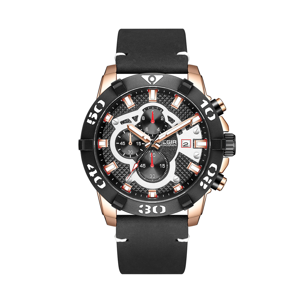 MEGIR Men Watches Fashion Luxury Big Dial Sports Watches Waterproof Quartz Wristwatch Chronograph Man Casual Luminous Clock 2136-12