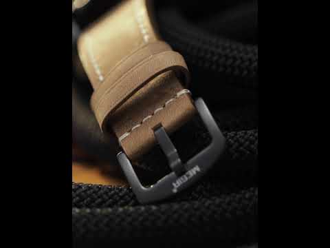 MEGIR men's military sport watch featuring a chronograph dial and a stitched genuine leather strap — view 19