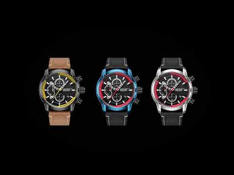 MEGIR Men's Watches Waterproof Luminous Sports Wristwatch Fashion Leather Strap Quartz Chronograph Clock Date Gift for Man 2104-10