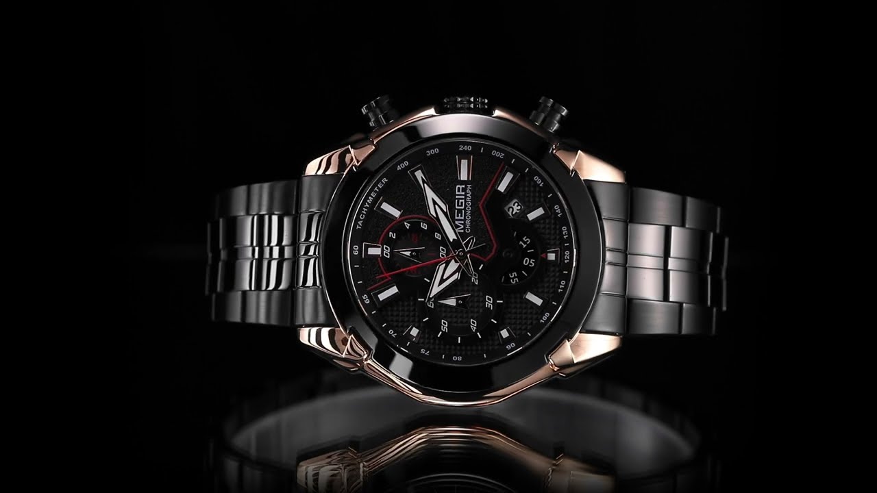 Megir men's stainless steel luxury business watch with large dial and luminous hands — view 13