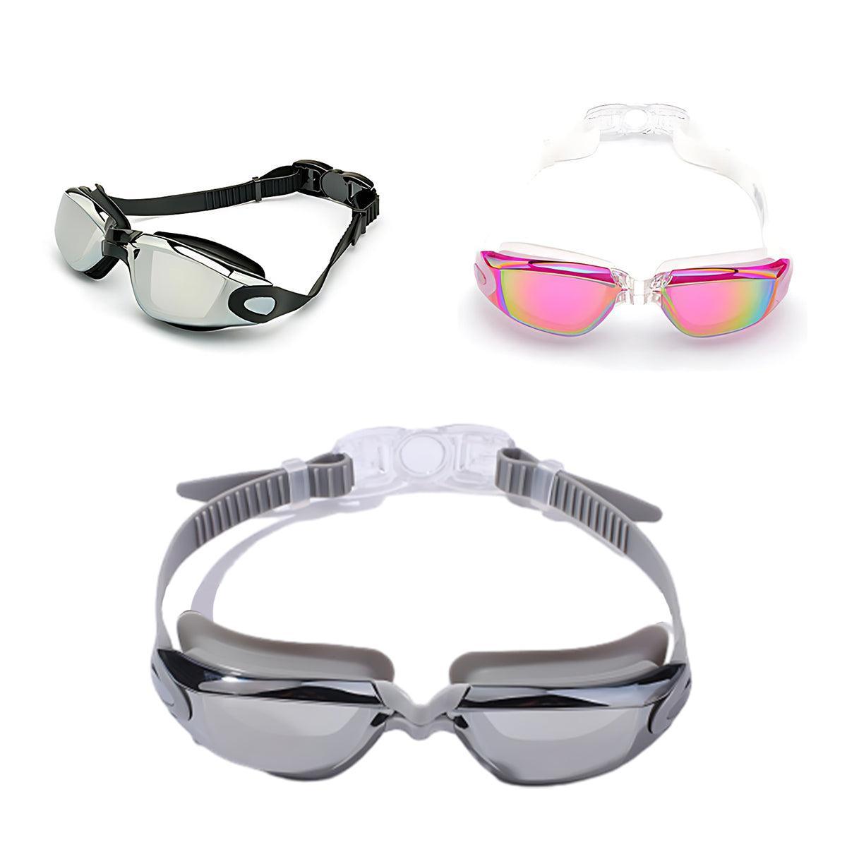 Unisex swimming goggles with black silicone strap and anti fog polycarbonate lenses for clear vision — view 2
