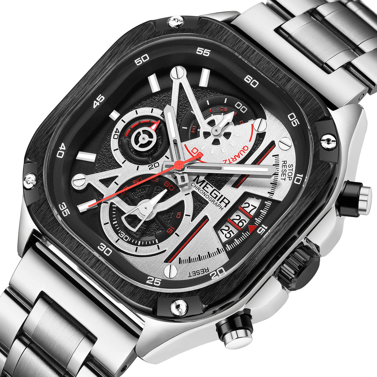 MEGIR Sports Military Watches for Men Luxury Business Casual Wristwatches Waterproof Date Clock Chronograph Reloj Hombre 2217-14