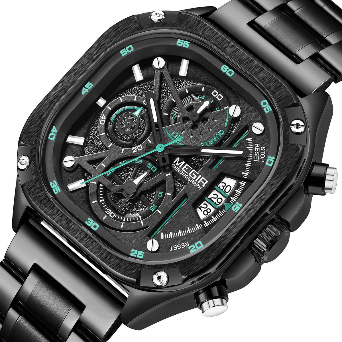 MEGIR Sports Military Watches for Men Luxury Business Casual Wristwatches Waterproof Date Clock Chronograph Reloj Hombre 2217-15
