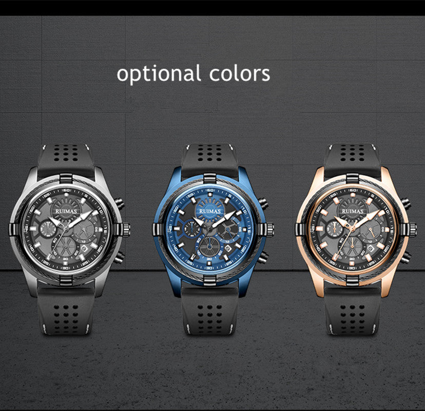 RUIMAS Top Luxury Quartz Wristwatches Men Silicone Large Dial  Military Sports Watches Waterproof Luminous Date Reloj Hombre 311-6