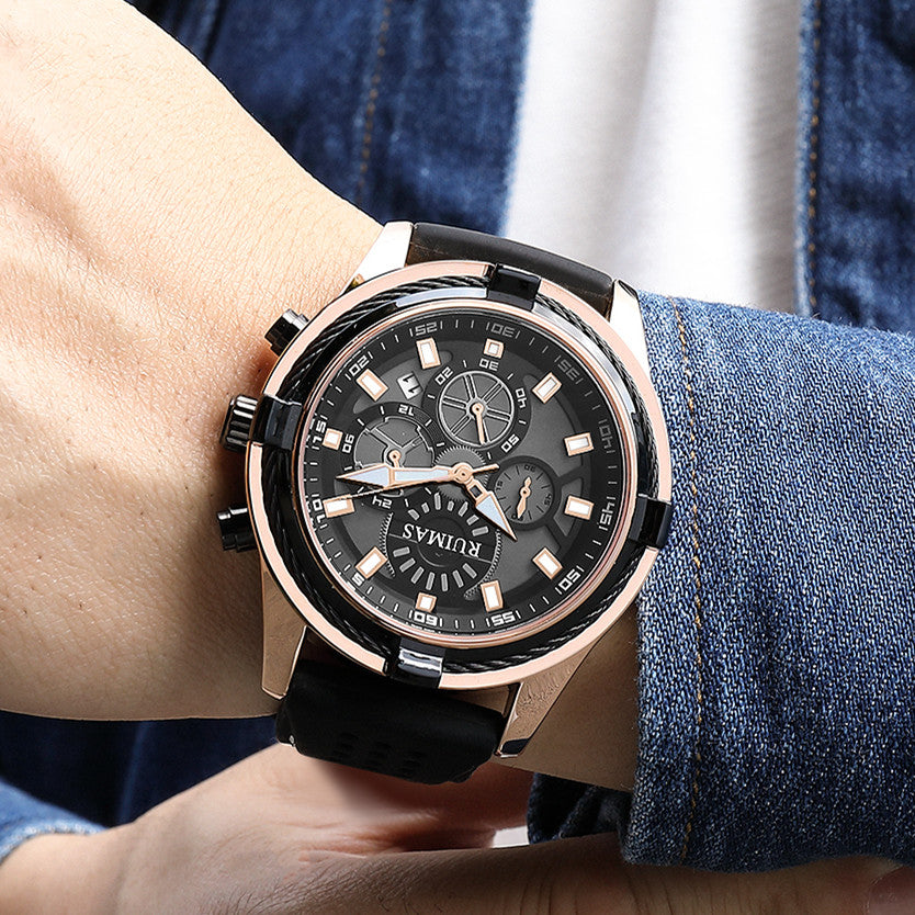 RUIMAS Top Luxury Quartz Wristwatches Men Silicone Large Dial  Military Sports Watches Waterproof Luminous Date Reloj Hombre 311-1