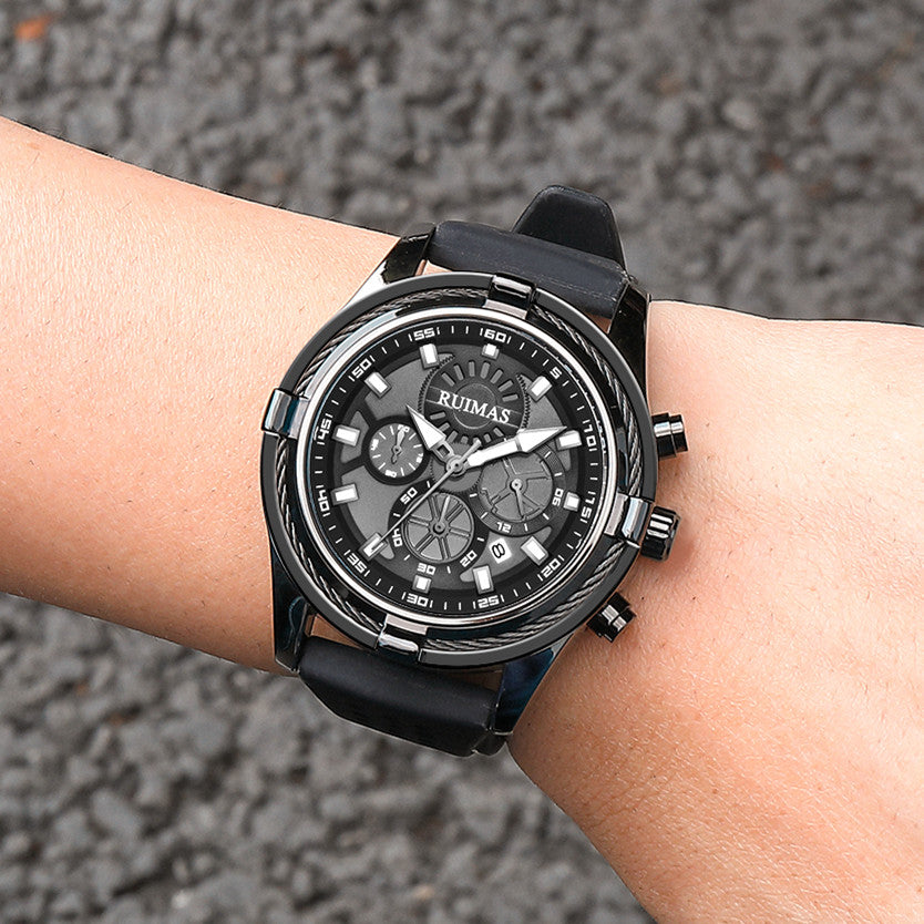 RUIMAS Top Luxury Quartz Wristwatches Men Silicone Large Dial  Military Sports Watches Waterproof Luminous Date Reloj Hombre 311-3