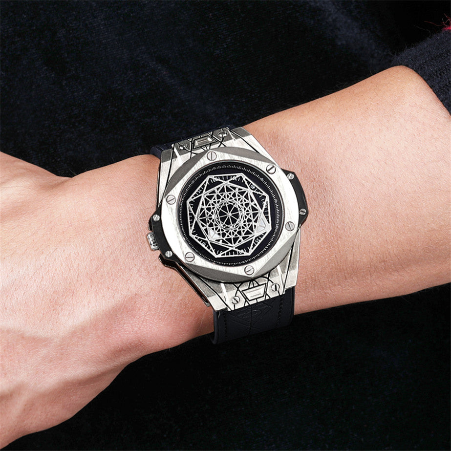 RUIMAS Men's Watches Fashion Sport Quartz Watch for Men Reloj Hombre Leather Belt Wrist Watch Waterproof Casual Clock 533-3