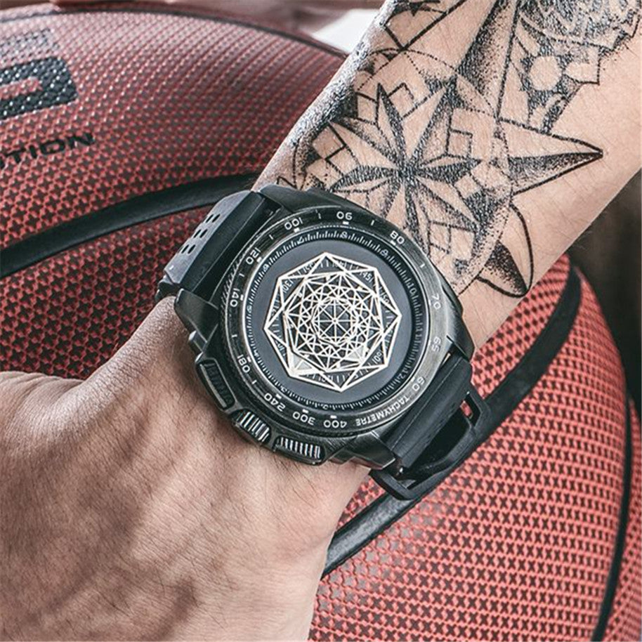 RUIMAS Men Silicone Band Quartz Casual Wrist Watches Large Dial Sport Military Watch Clock Luminous Waterproof Relogio Masculino 554-3