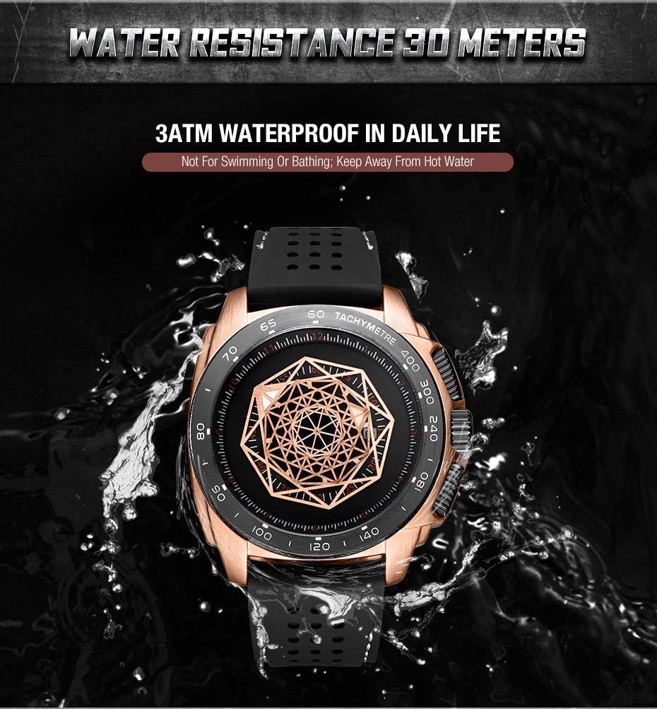 RUIMAS Men Silicone Band Quartz Casual Wrist Watches Large Dial Sport Military Watch Clock Luminous Waterproof Relogio Masculino 554-6