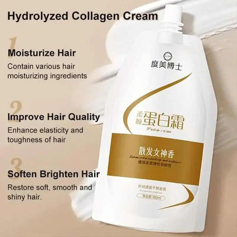 450ml keratin hair mask tub for dry damaged hair repair with creamy texture — view 5