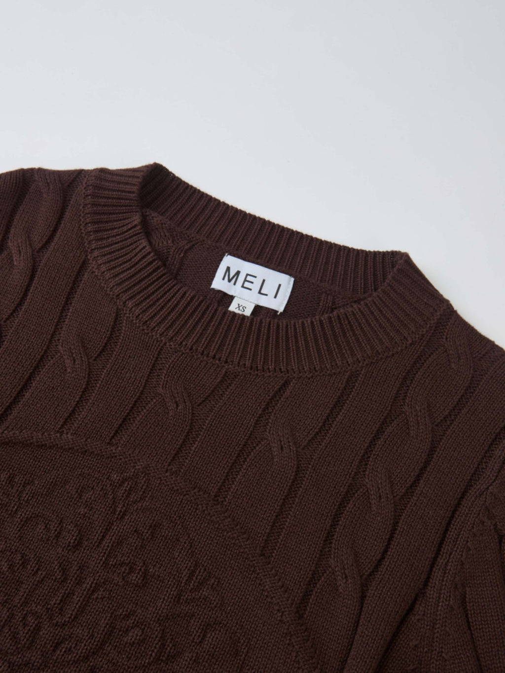Embossed Cable Sweater - Brown-3