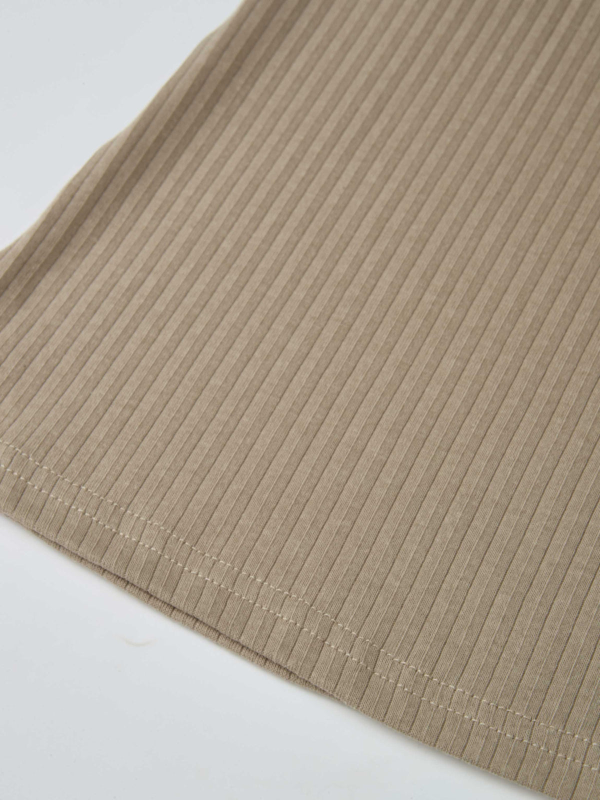 Ribbed Mock Neck Turtleneck - Warm Taupe-4