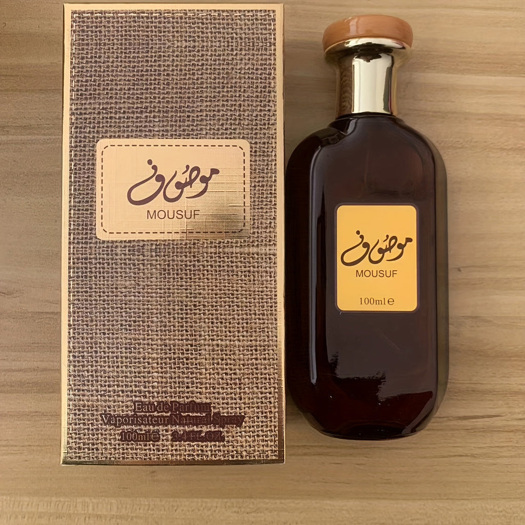 Sleek glass bottle of Arabian musk perfume with woody fragrance notes for men — view 5