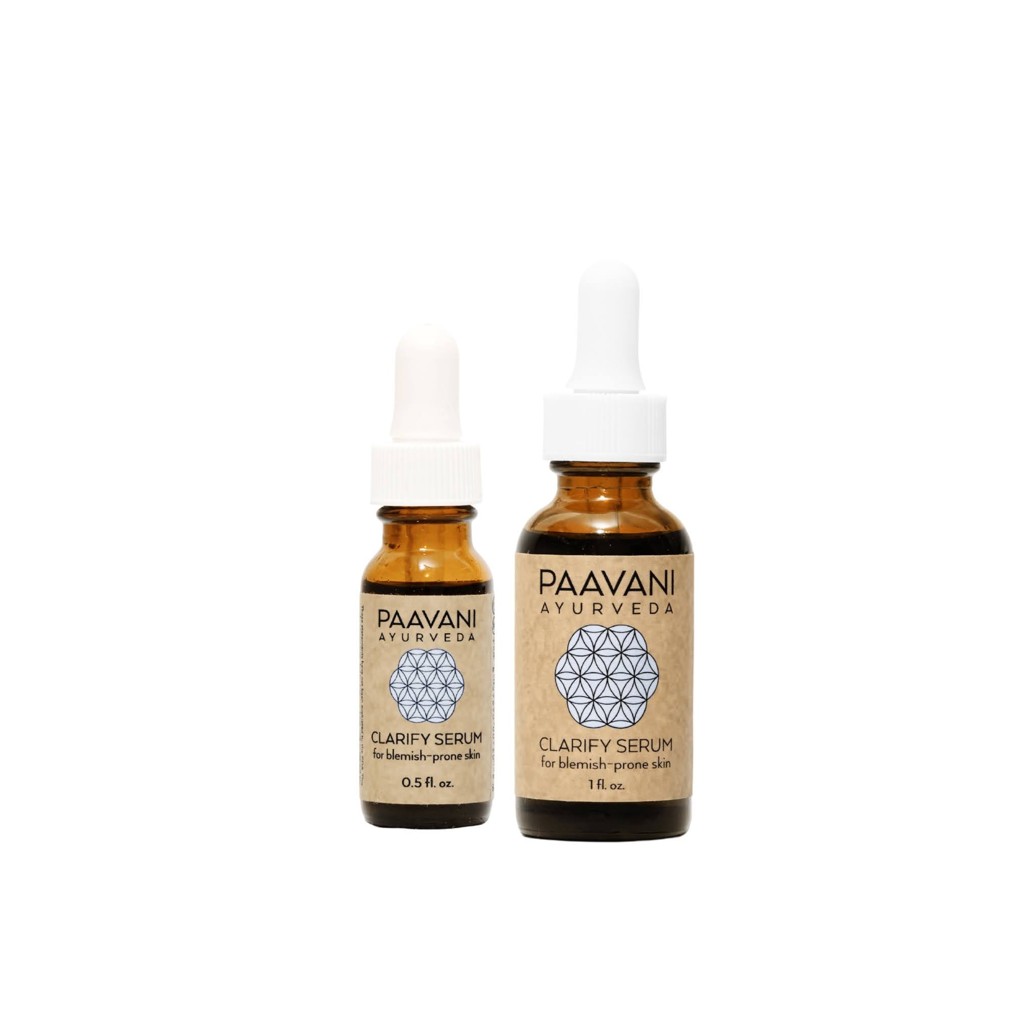 Clarify Ayurvedic face serum for blemish-prone skin in an amber glass dropper bottle — view 3