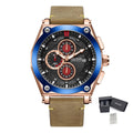MEGIR Luxury Quartz Men Watch Multifunction Leather Strap Sport Chronograph Waterproof Man Wristwatch Clock Montre Homme 2098-13