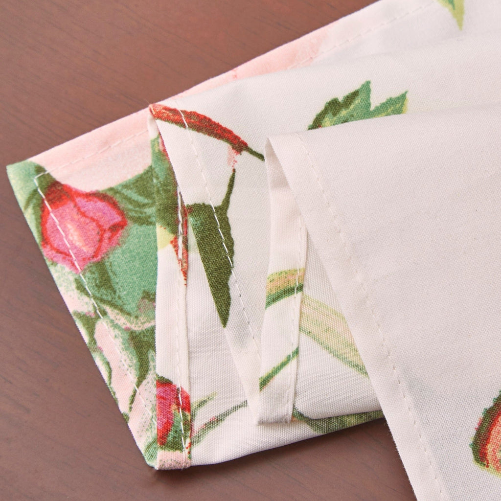 Set of four polyester romantic roses dinner napkins featuring vibrant pink floral pattern — view 5
