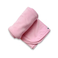 Taffy pink baby bamboo swaddle blanket folded flat showcasing soft knit fabric and generous sizing