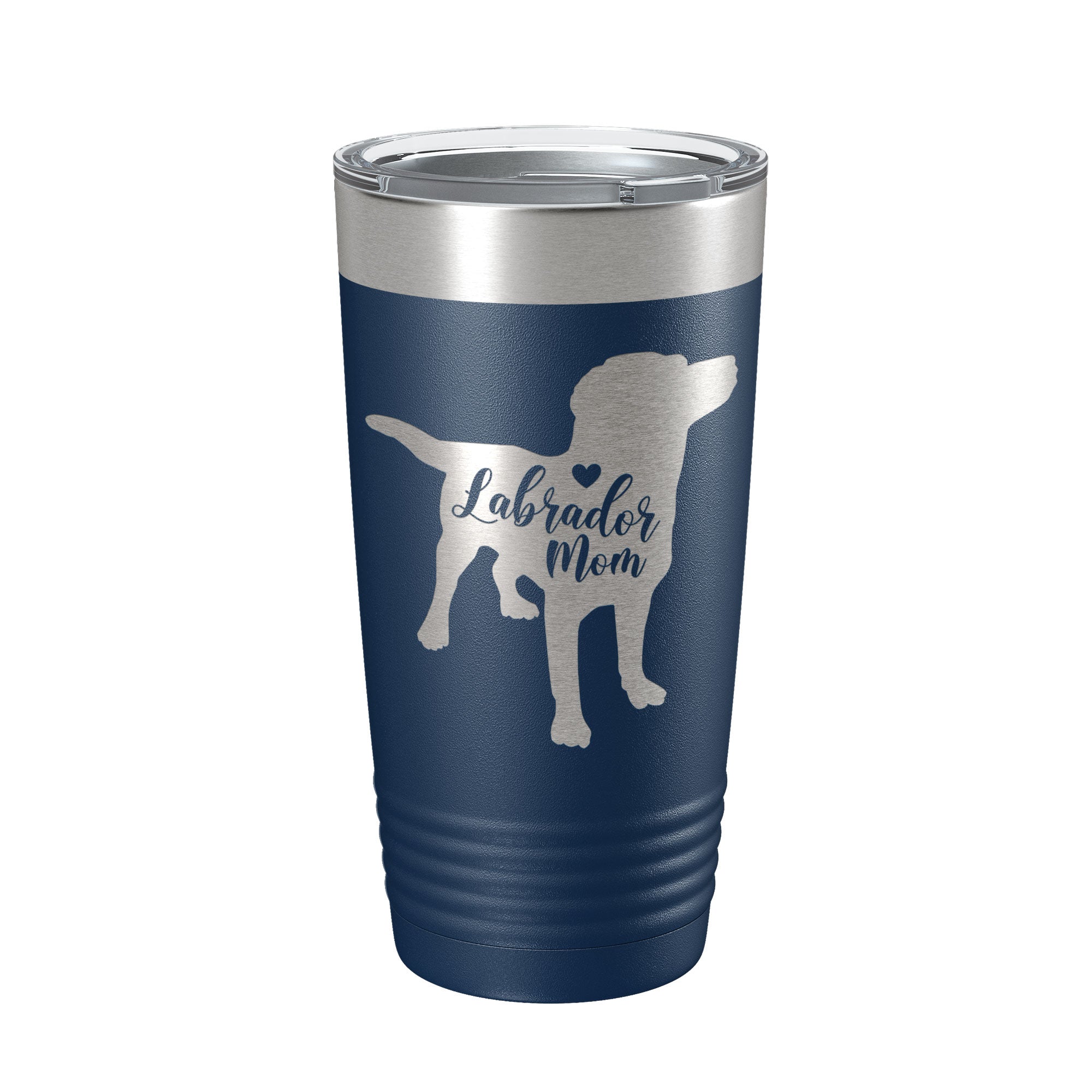 Laser engraved 20 oz stainless steel Labrador Retriever dog mom travel tumbler with clear lid — view 3