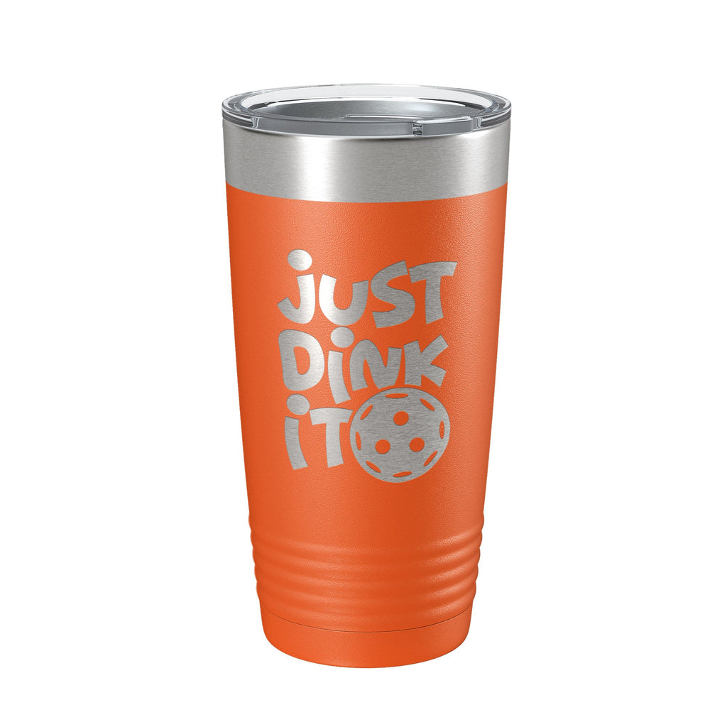 Just Dink It pickleball tumbler, 20oz stainless steel insulated travel mug with clear lid — view 5