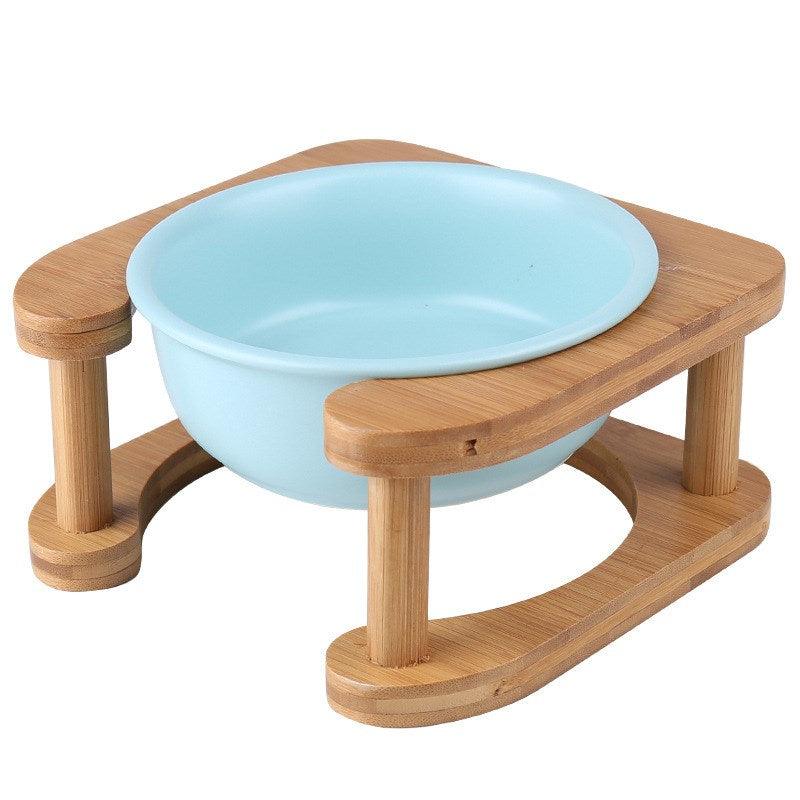 Ceramic cat food bowl, vibrant shallow Whisker Wonderland pet dish for stress-free feline feeding — view 2