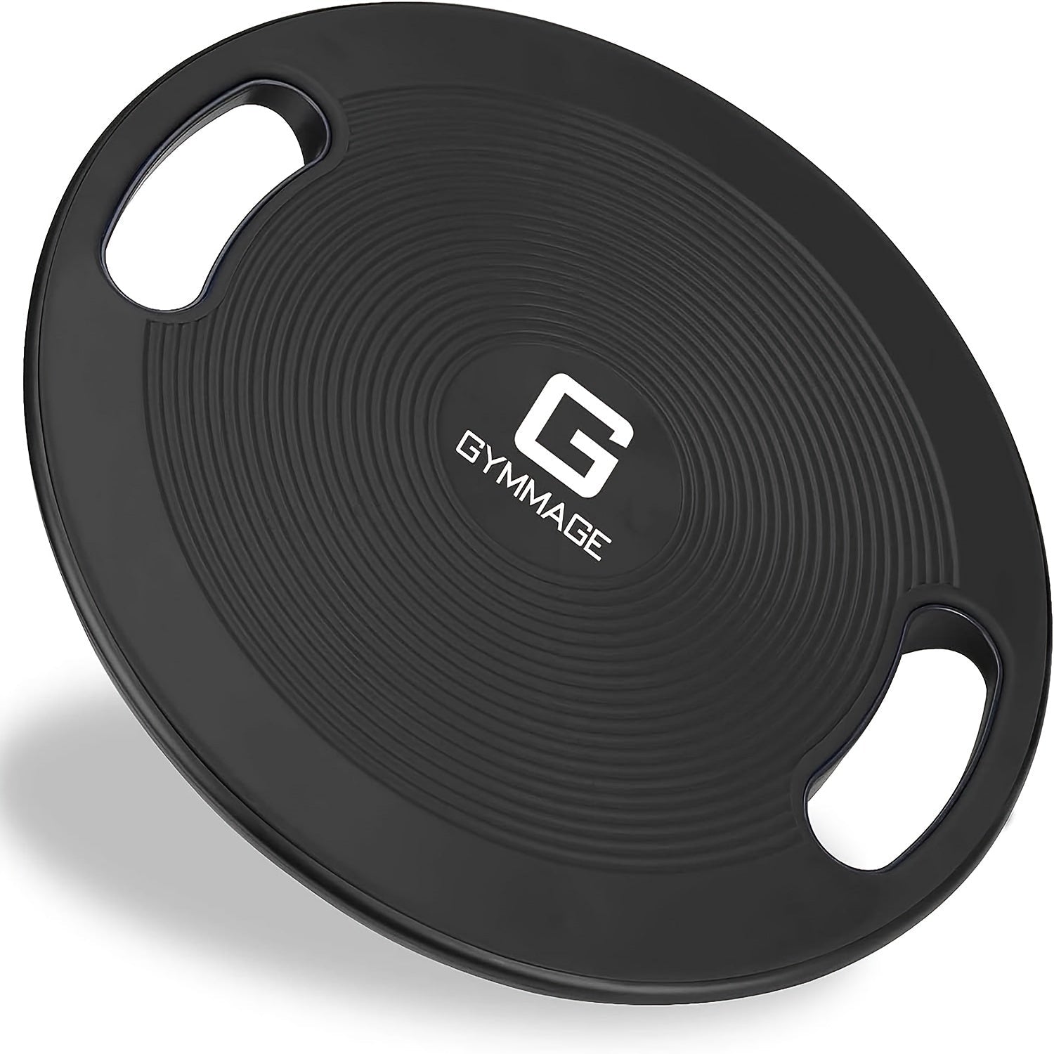 Black non-slip exercise balance board made of durable TPE for core strength training.