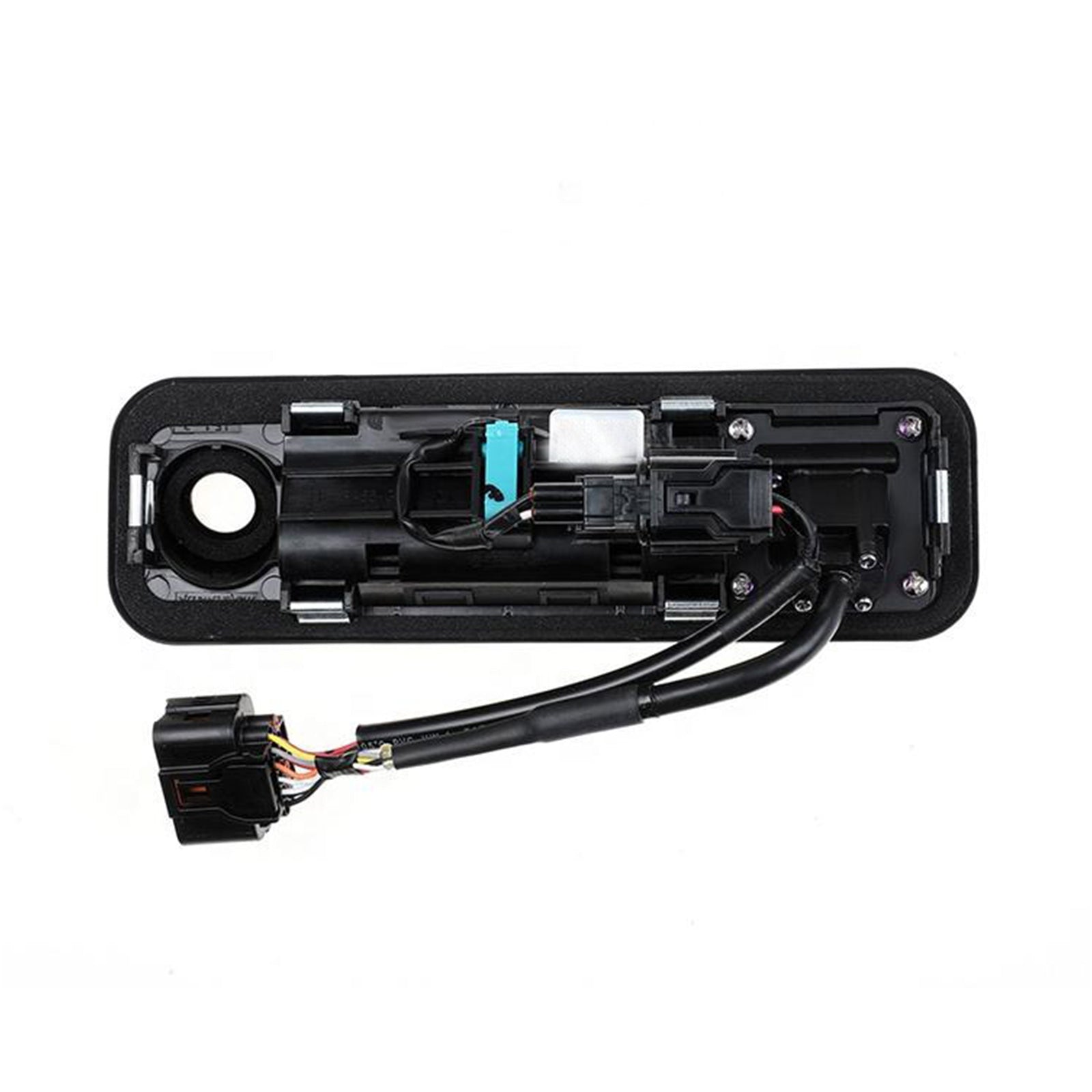 Wired rear view backup camera replacement part for Hyundai Sonata, black housing with mounting bracket — view 2
