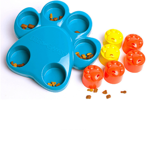 SmartPaws interactive dog food puzzle toy with transparent plastic treat dispenser for slow feeding — view 4