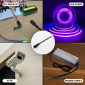 Three JST male and female LED strip light connector cables with modern plastic extension wires