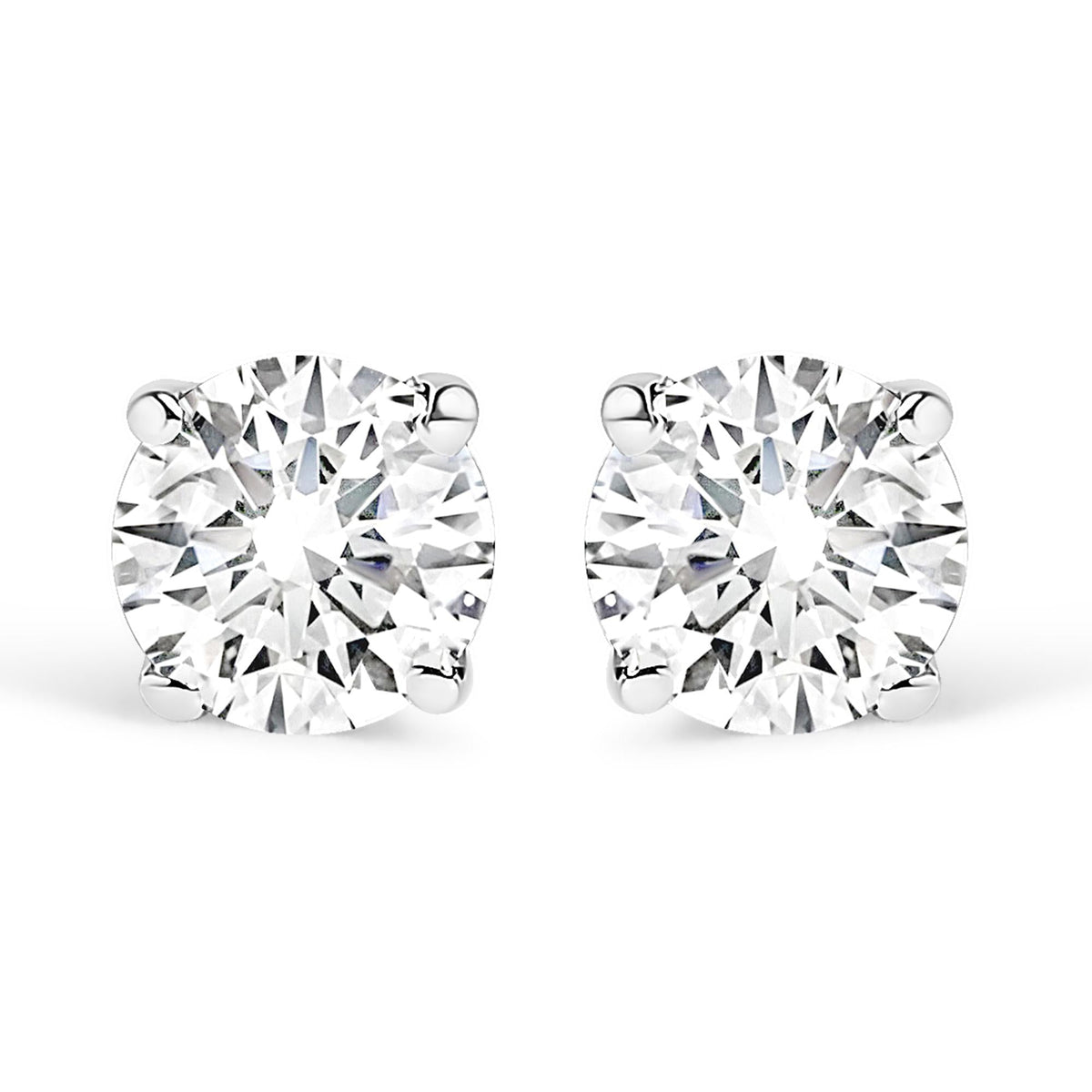 14K Gold 1/2 Cttw Lab Grown Diamond Solitaire Stud Earrings-3