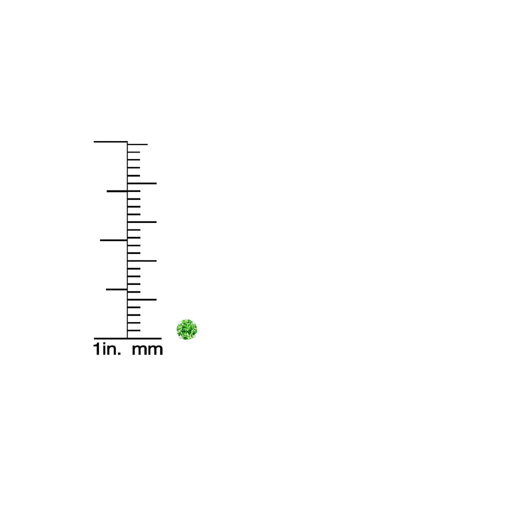 .925 Sterling Silver 1/5 Cttw Round Brilliant-Cut Green Diamond Classic 4-Prong Stud Earrings (Fancy Color-Enhanced, I2-I3 Clarity)-4