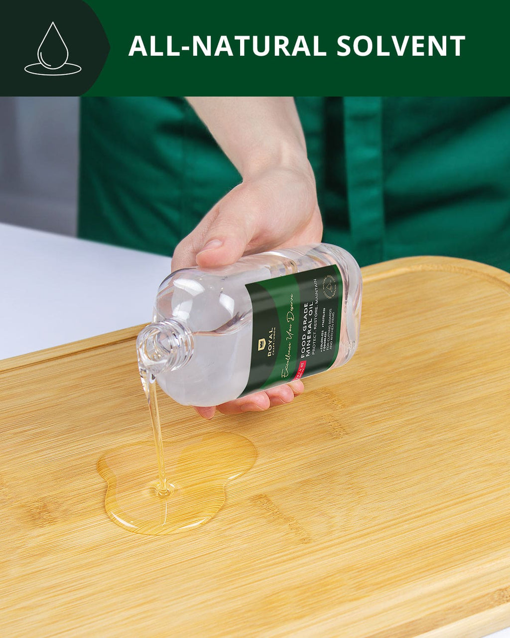 300ml bottle of food grade cutting board mineral oil by Royal Craft Wood — view 4