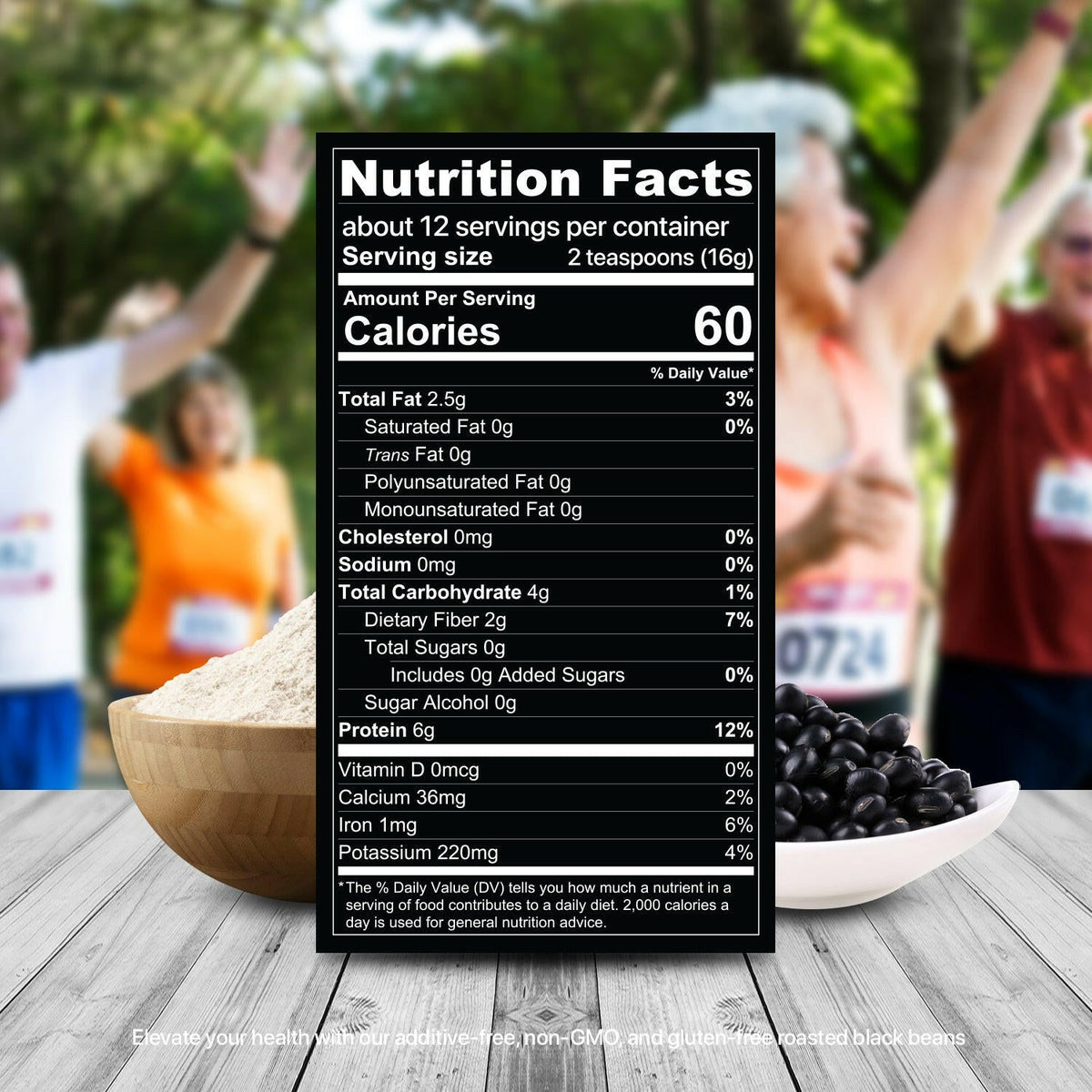 Roasted Black Bean Powder – 198 g Plant-Based Protein Superfood-4