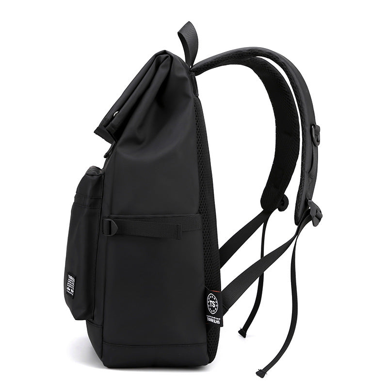 Waterproof laptop backpack in durable nylon with multiple compartments and ergonomic honeycomb back panel — view 3