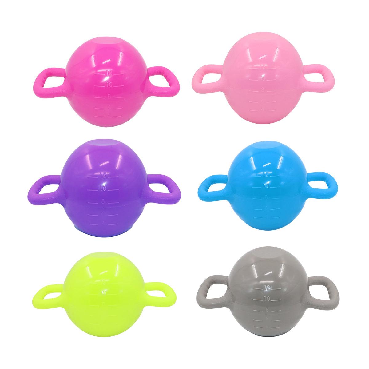 Adjustable water-filled double handle kettlebell for Pilates and yoga in vibrant pink colour — view 2