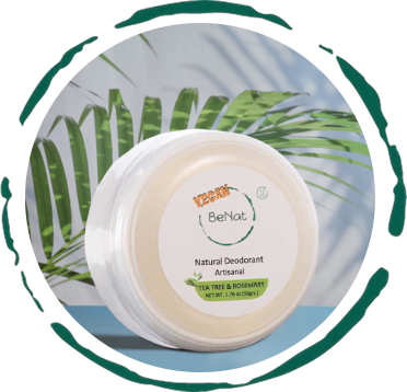 Vegan deodorant cream jar made with natural ingredients like coconut oil and beeswax