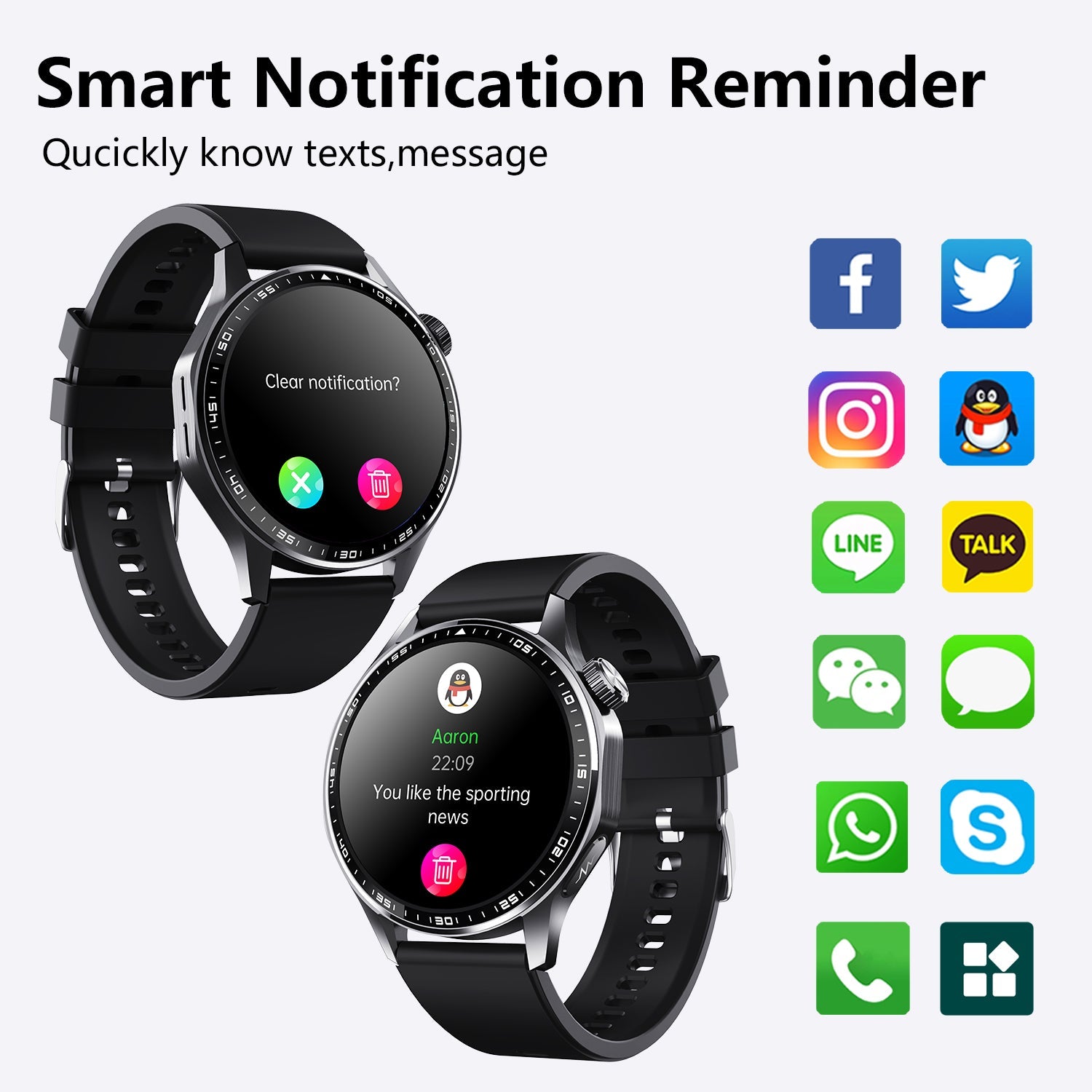 WAUTTON advanced health smartwatch featuring a digital display with heart rate and fitness tracking metrics — view 2