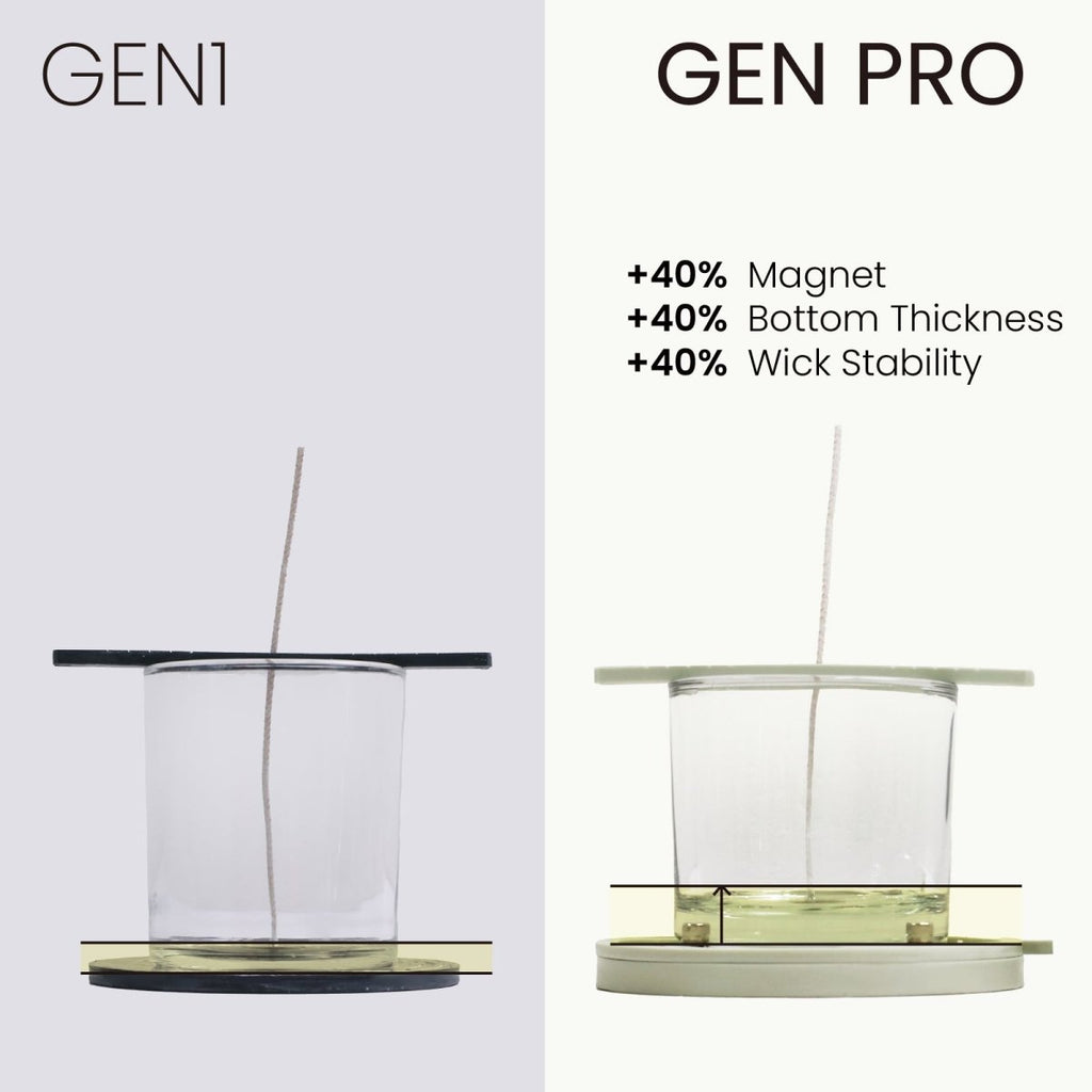 Pro magnetic candle wick centering tool securing a wick inside a glass jar vessel — view 4