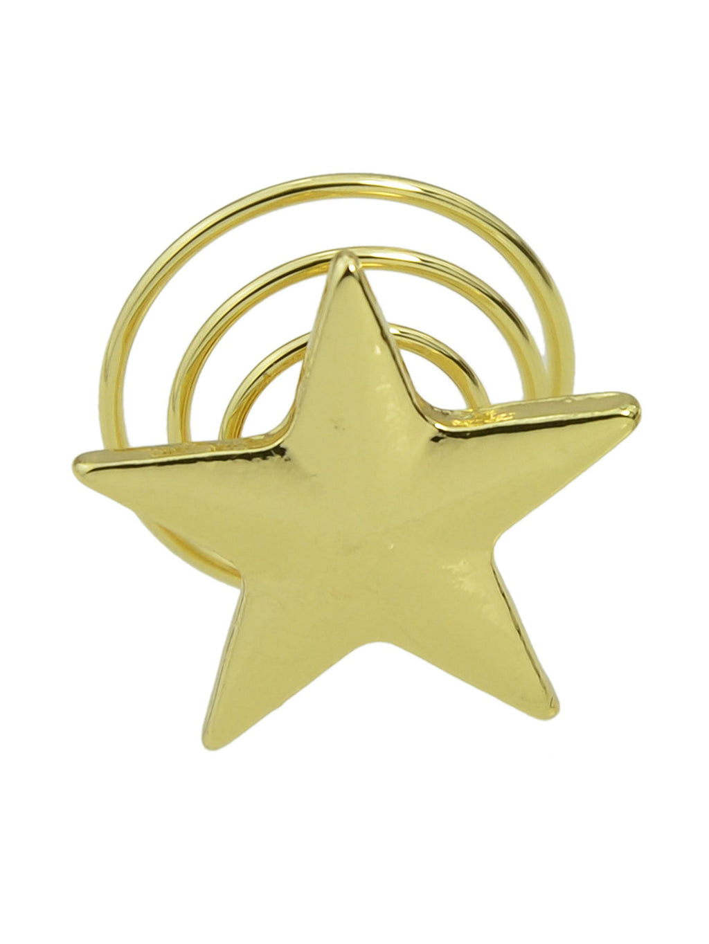 Delicate gold star hair clip with metal clasp for styling all hair types — view 3