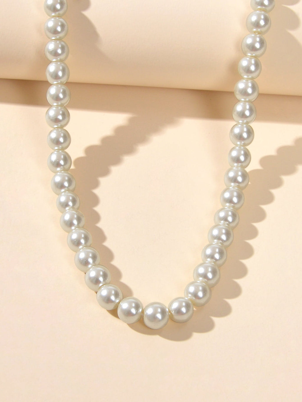 Retro black and white beaded choker collar necklace for women featuring an adjustable length design — view 3
