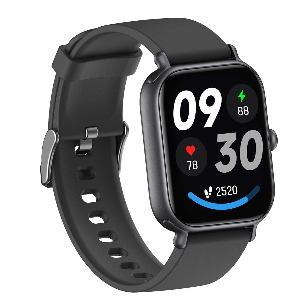 Sleek all-metal women's fashion smartwatch with digital display showing fitness tracking and heart rate data — view 3
