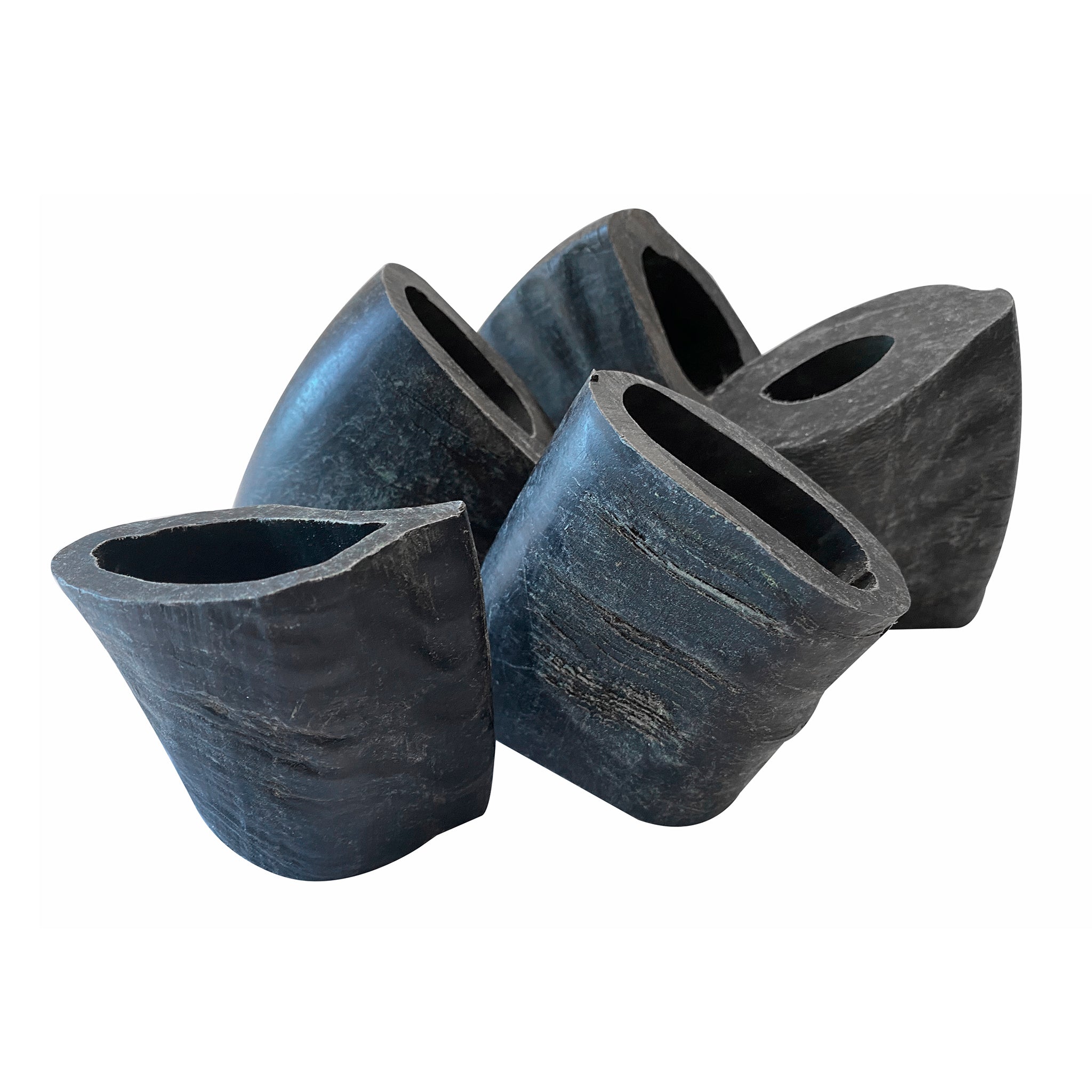 Water buffalo horn dog chews, two natural textured pieces for canine dental health and chewing — view 2