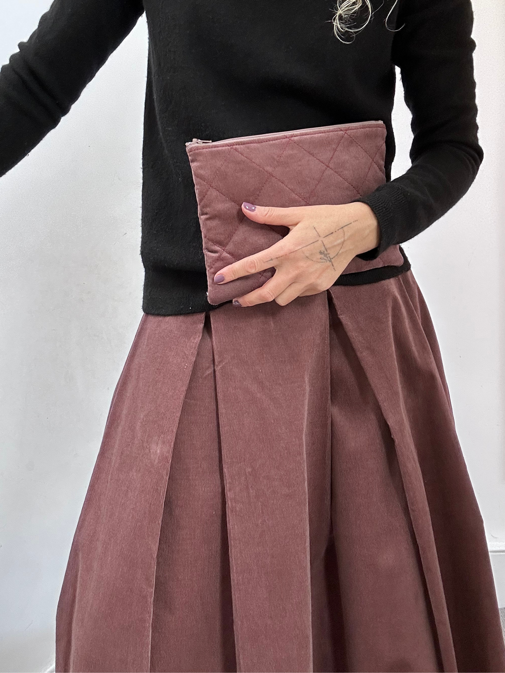 Maxi skirt with pockets Corduroy – Valery | No More Nobody-3